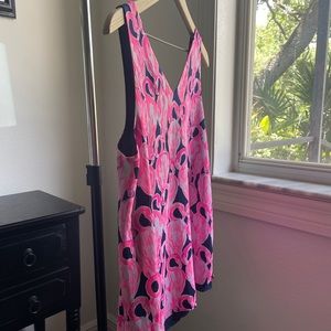 Lilly Pulitzer Florin reversible tank flamingo/ navy XS